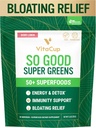 VitaCup So Good Super Greens Toz w/ 50+ Premium Superfoods, Boost Energy, Detox, Immunity w/Probiyotiks, Prebiyotiks, Fiber, Antioksis, Adaptogens, Spirulina, Berry Lemon,30 Hizmetler