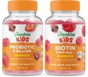 Lifeable Probiyotiks 5 Milyar Çocuk + Biotin Kids, Gummies Sche - Great Tasting, Vitamin Supplement, Gluten Free, GMO Free, Chewable Gummy