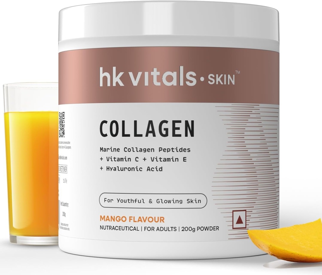 Vitals Skin Radiance Collagen Toz, Deniz Collagen (Mango, 200 g), Biotin, Vitamin C, E, sodyum Hyaluronate, Sağlıklı Skin, Saç & Nails için