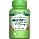 Nature's Truth Cranberry Templs 30.000mg | Plus Vitamin C | Triple Strength Support Capsules | Non-GMO & Gluten Free Supplement Supplement