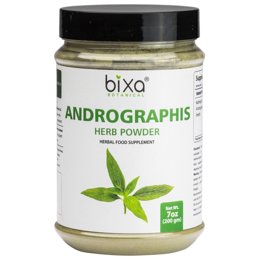 Bixa BOTANICAL Andrographis Toz 200 Grams 7 OZ | Andrographis Paniculata | Bitter Herb Kalmegh | Herbal Supplement Natural Liver Tonic | Ayurvedic herb için