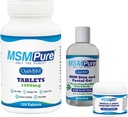 KALA SA MSMPure Start Sche with MSM Tablets 120 Kont, MSM Kas & Ortak Krem 2oz ve MSM Gel, Organik Aloe 8oz 8oz