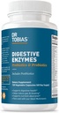 Dr. Tobias Probiyotiks, Prebiyotiks ve Postbiyotiks Bromelain, Amylase, Lipase, Better Digestion & Immune Function, 120 Capsules 60 Hizmetler (2 Günlük)