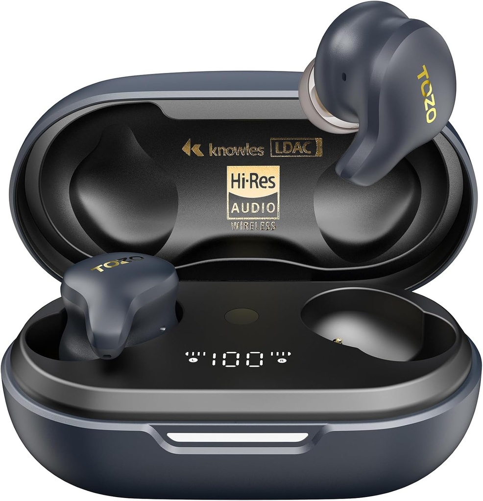 TOZO Golden X1 Wireless Earbuds Balanced Armature Driver and Hybrid Dynamic Driver, Bluetooth Headphones OrigX Pro, LDAC & Hi-Res Audio Wireless, Noise Cancellation Headset Galaxy Blue/Black