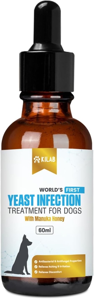 Kilab Natural Yeast Enfeksiyon Tedavisi Köpekler için Destekler Sağlıklı Itch Relief, Inflammation Relief, Antivirüs Relief & More. Dog Yeast Enfeksiyon Tedavisi. (60 ML)