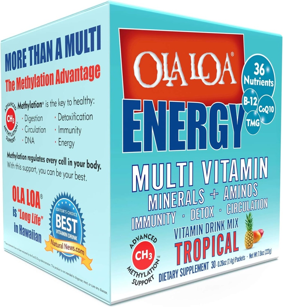 Ola Loa Enerji Tropikal Çok İçilir Mix - Chen Energy Toz, Gluten Free, Detox, Süt Free, Caffeine Free - Günlük Yaşamların Rigors için Vitaminlerinizi İçin - 30 Paketler (8.25oz)