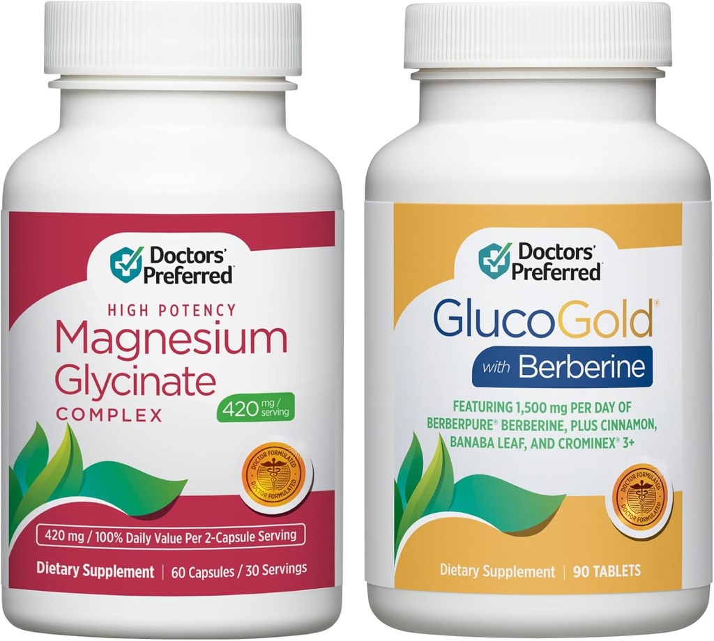 DOCTORS' PREFERRED GlucoGold with Berberine and Magnesium Glycinate Supplement