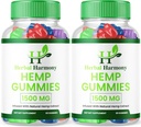(2 Pack) Herbal Harmony Hemp Gummies - Resmi Formula - Herbal Harmony Gummies Maksimum Performans Hemp Mix Ekstra Güçlü, Great Taste 25 mg Per Gummy, 1500 mg Per Şişe Yeni 2024 (120 Gummies)