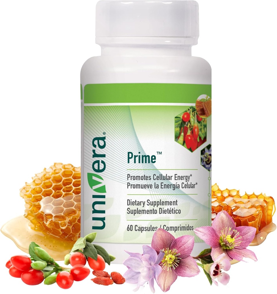 Univera Prime, Vitamin C, B6, Vitamin B12, DHEA, Hücre Yenileme, Sağlıklı Hücre Desteği, Kalp Sağlığı, Immune Health, 60 Vejetaryen Capsules, 30 Days Supply Health,