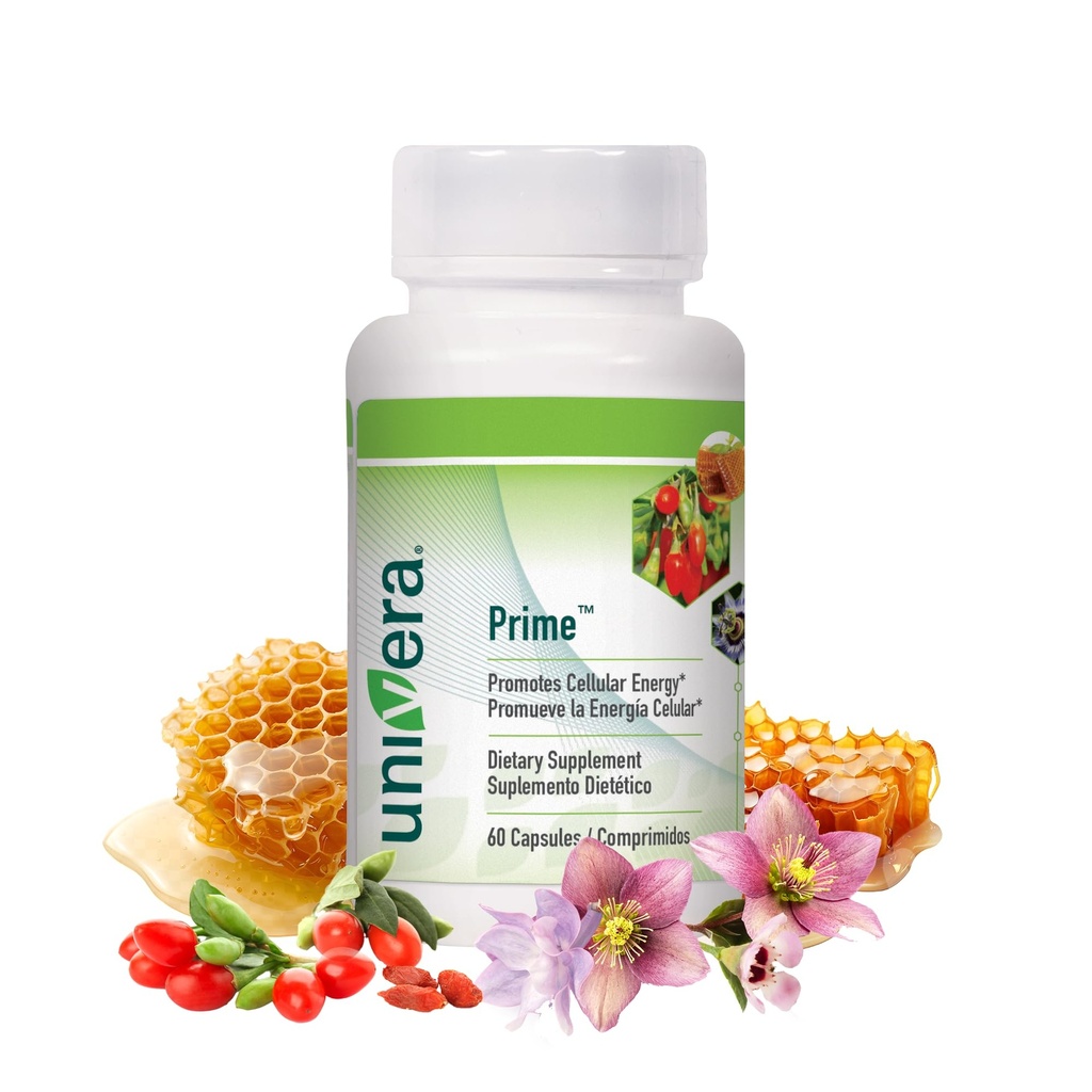 Univera Prime, Vitamin C, Vitamin B6, Vitamin B12, DHEA, Cell Renewal, Healthy Cell Support, Heart Health, Immune Health, 60 Vegetarian Capsules, 30 Days Supply