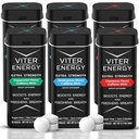 Viter Energy Extra Strength Caffeinated Mints 80 mg Caffeine, B Vitaminleri, Sugar Free. (Variety, 20par, 6 Pack)