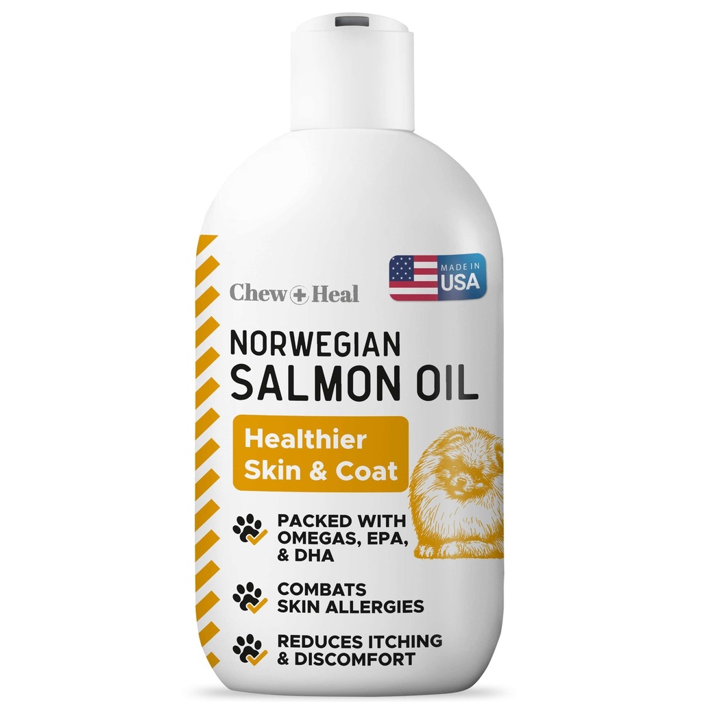 Köpekler için Salmon Yağı - Cilt ve Ön Sağlık için Premium Balık Yağı - Omega 3 Supplement - Supports Itchy Skin - 8 oz Liquid - Norveç Köpek Salmon Oil - Temel Köpek Tamamı