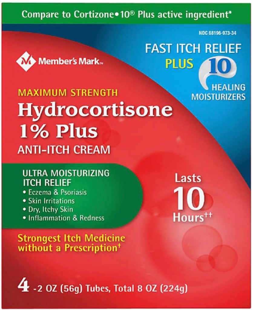 Üye Mark Hydrocortisone Krem% 1, Net Wt. 4x2 oz. = 8 oz.