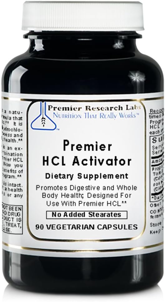 Premier HCL Activator, 90 Capsules, Vegan Product - Digestive and Whole Body Health Support with Pepsin (Vegetarian Source); Designed for Use with Premier HCL