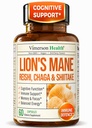 Lions Mane Supplement Capsules - Mushroom Toz Mix with Lions Mane Toz, Türkiye Tail, Shiitake Mushrooms & More. Focus & Energy Supplements for Mood & Immune Support. Non-GMO. 60 Vegan Capsules