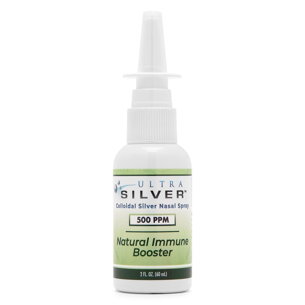 Ultra Silver ® Colloidal Silver Nasal Mix | 500 PPM | 2 Ounce Dikey Kom Şişe
