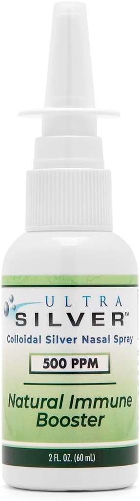 Ultra Silver ® Colloidal Silver Nasal Mix | 500 PPM | 2 Ounce Dikey Kom Şişe