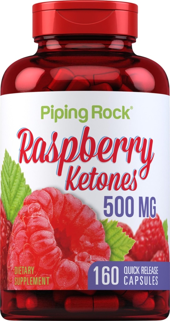Piping Rock Raspberry Ketones 500 mg | 160 Capsules | Non-GMO & Gluten Free Supplement