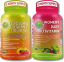 Immune Support Sche – Liposomal Vitamin C 1100 mg Sıvı Gel Capsules ile Organik Acerola Cherry & Vegan Women's Daily Multivitamin with Iron – Non-GMO, Clean Daily Wellness Support
