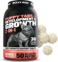 Bully Max 2-in-1 Puppy Vitamins - 30 Μασώμενα δισκία για την ανάπτυξη και την ανάπτυξη των κουταβιών - Dog Treats, Βιταμίνη & Συμπληρώματα για Μικρά Σκυλιά & Μεγάλη Φυλή Μεγαλώνοντας κουτάβια - Μπορεί να χρησιμοποιηθεί ως τρόφιμα