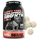 Bully Max 2in-1 Puppy Vitamins - Puppies'in Gelişimi ve Büyümesi için 30 Chewable Tablet - Köpek Tedavileri, Küçük Köpekler için Vitamin & Supplements - Büyük Breed Büyülü Pups - Gıda Topper olarak kullanılabilir