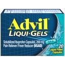 Advil Liqui-Gels Pain Reliever ve Ateşi, Ibuprofen 200mg for Headache, Backache, Menstrual Pain and Common Pain Relief - 20 Liquid Filled Capsules