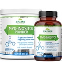 Zazzee Myo-Inositol Capsules ve Myo-Inositol Toz, 100% Pure, Premium Grade, Vegan, Non-GMO ve All Natural Natural Natural
