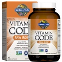 Life Vitamin Code Raw Iron Supplement - 30 Vegan Capsules, 22mg Once Daily Iron, Vitamins C, B12, Folate, Fruit, Veggies & Probiyotiks, Iron Supplements for Women, Energy & Anemi Supports