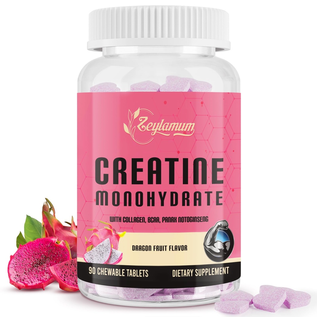 Zeylamum Kadınlar için Kreat | Hydrolyzed Collagen, BCAA | 3G Kre, Lean Muscles, Recovery & Energy, Vegan, Sugar Free Kretine, Toz Alternatif, 30 Hizmet