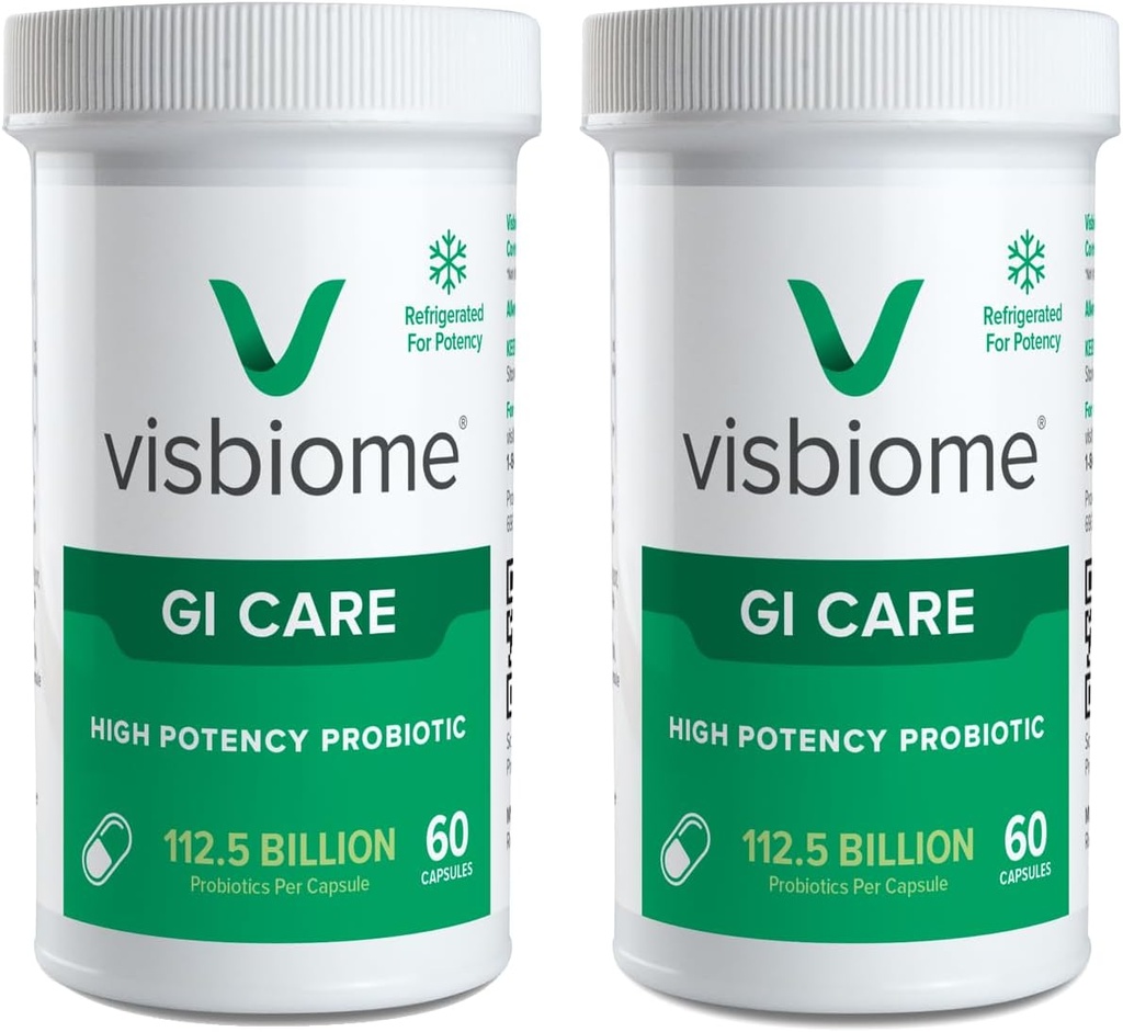Visbiome® GI Care - Yüksek Potency Probiyotik - 112.5 Milyar CFU Live Probiyotikler, Orijinal De Simone Formulation, ABD'de 120 Capsules.