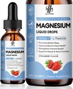 IATCHMME Magnezyum Glycinate Liquid Drop with Citrate, Hoffman ve Taurate, Calm Magnezyum with Omega3, L-Theanine, D3, B6, B12 for Calm, Sleep, Leg Cramps, Muscles, Energy, Sugar-Free Strawberry Flavor