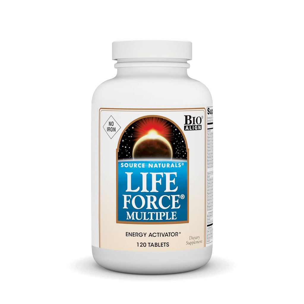 Source Naturals Life Force Multiple Iron Free Daily Multivitamin High Potency Essential Vitamins, Minerals, Antioxidants & Nutrients - Energy & Immune Boost - 120 Tablets