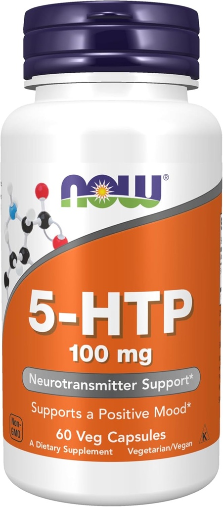 Şimdi Gıdalar Tamamlıyor, 5-HTP (5-hidrytryptophan) 100 mg, Nörotransmitter Desteği*, 60 Veg Capsules