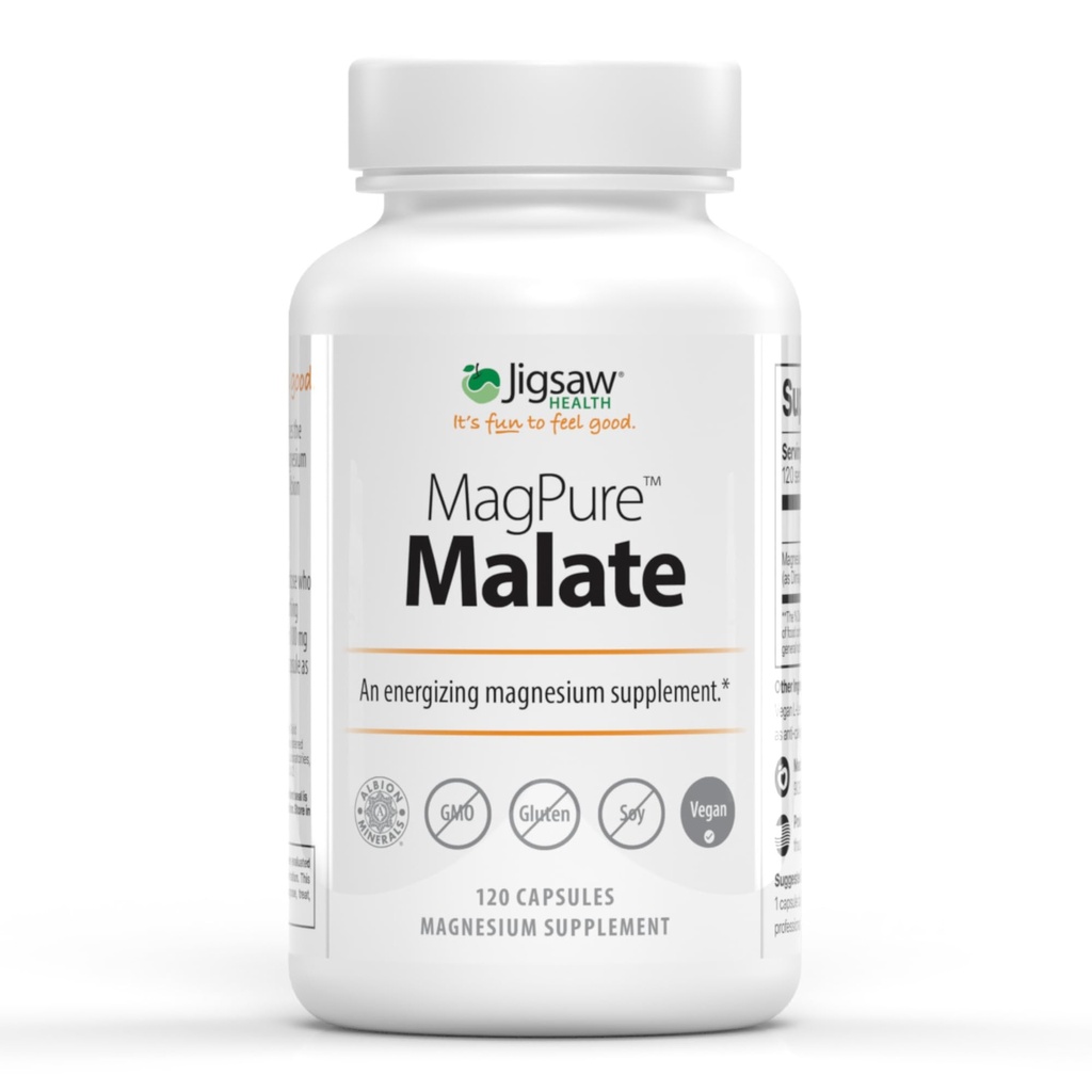 Jigsaw Health MagPure Malate | Premium Magnezyum Malate Capsules | 120 Servisler