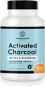 Charcoal House, Yetişkinler için Charcoal Capsules'i aktif olarak destekliyor | Doğal, Vegan, Non-GMO & Gluten Free | USP Charcoal Pills for Stomach Cleanse, Health Digestion, Gas & Nausea | USP Medical Grade | 125 ct.