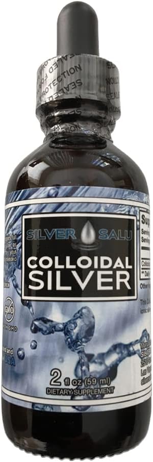 Colloidal Silver Liquid Mineral Supplement for Immune Support, Serving Size 1.9ml about 57 Drops