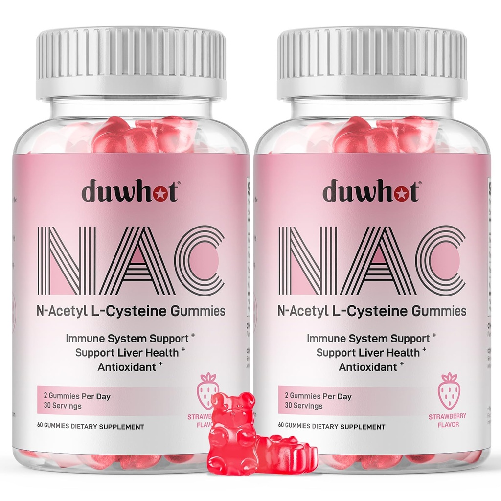 NAC Gummies 600 mg, N Acetyl Cysteine Supplement NAC Chewable for Antioksis & Immune Support, Lung & Liver Health, Natural Strawberry Flavor, 120ctyl Cysteine Supplement NAC Chewable for Antioxys & Immune Support, Lung & Liver Health, Natural Strawberry Flavor, 120ct