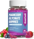 Magnezyum Glycinate Gummies 400mg with L-Threonine 200 mg - Sugar-Free Magnezyum Pyum Supplement with Vitamin D, B6, CoQ10 for Muscle - 60 Karma Berry Flavored Gummies