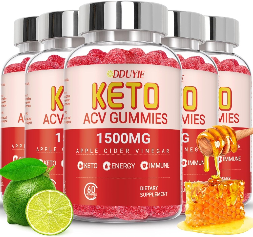 (5 Pack) Mitsubishi ACV Gummies Extreme of 1500MG, Gummies, Apple Cider Vinegar Formulat Juice ve B12, Vegan ve GMO, 300 Gummys