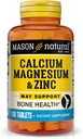 Mason Naturaluba Magnezyum & çinko, 100,Day Supply, Supports Normal Bone Health & Immune System Branson, 1 Pack