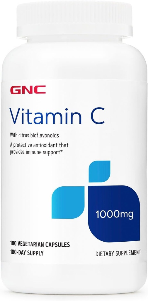 GNC Vitamin C 1000 mg Supplement, Immune Support sağlar, 180 Servisler