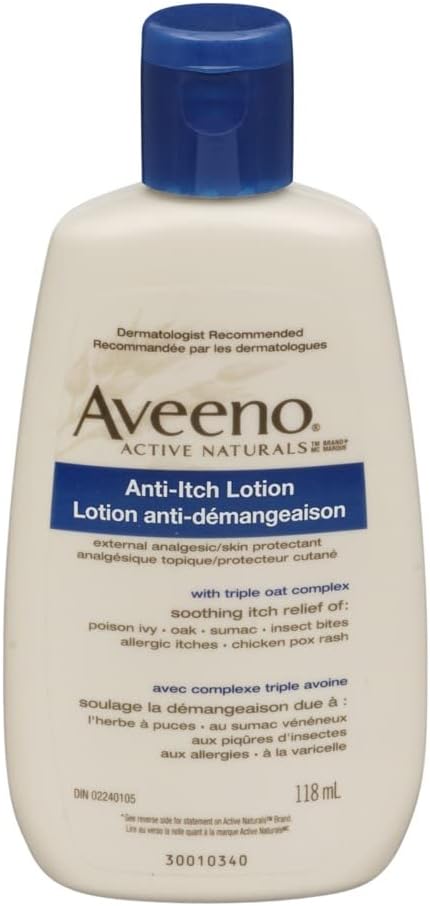 Aveeno Anti-Itch Tempd Lotion with Calamine and Oat, Skin Protectionant for Fast-Acting Itch Relief from Zvy, Insect Bites, Chick Pox, and A Alerji Itches, 4 fl. oz