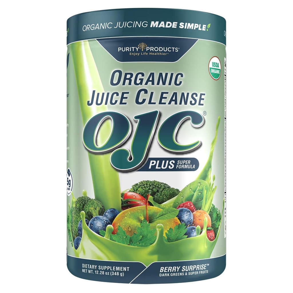 Sertifikalı Organik Suyu Temizleme OJC Plus Berry Sürpriz - 30+ Organik Veggies ve Meyveler - 5 Fiber Grams - Enerji ve Digestive Function - 12.28 oz - 348 g - 30 Hizmet