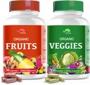 Organic Fruit and Veggie Supplement,Superfood Vitamin Capsules Made with Whole Food and Vegetables for Energy Boost,Vegan,Non-GMO,Gluten-Free(90 Capsules)