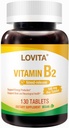Lovita Vitamin B2 (Riboflavin) 100 mg, Timed Release, 8 Hours Sustained, Support Metabolism & Nerve Health, 130 Vegan Tablet Tablet