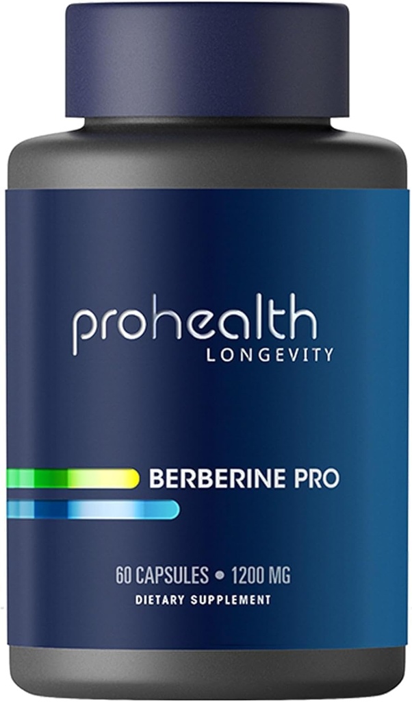 ProHealth Berberine Pro. Genç Metabolism + Sağlıklı Vücut Kompozisyonu. Alpha Lipoic Acid & Black Pepper Extract ile. 2 Cap başına 1200 mg, 60 Caps.