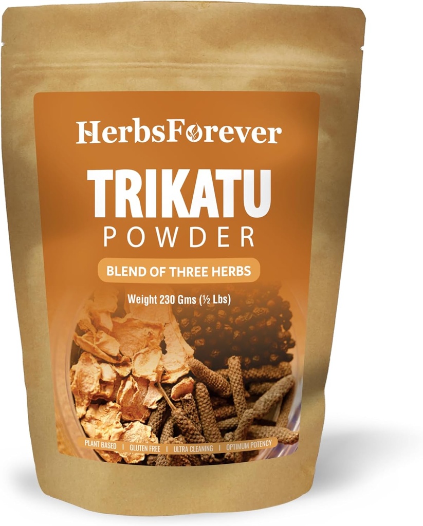 ΒόταναForever Trikatu Churna Powder – Ayurvedic Herbal Blend for Digestive Support & Vata Balance, Non-GMO, Vegan, 230g 