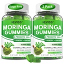 Kadınlar için Moringa Gummies Men w/Probiyotik Turmeric Ginger Ceylon Cinnamon, Sugar Free, Organic Moringa Toz Capsules Alternatives, Pure Moringa Leaves Green Superfood Supplement - Vegan, 120Cts