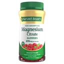 Nature's Bounty Magnezyum Citrate Gummies for Yetişkinler, Supports General Health, Bone, Nerve, Muscle & Heart Health Support, 270 mg per Service, Vegan, Non-GMO - Raspberry 90 Count