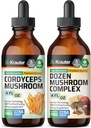 BIO KRAUTER Cordyceps Mushroom Tincture 4 Fl. Oz. & Dozen Mushroom Tincture 4 Fl. Oz.